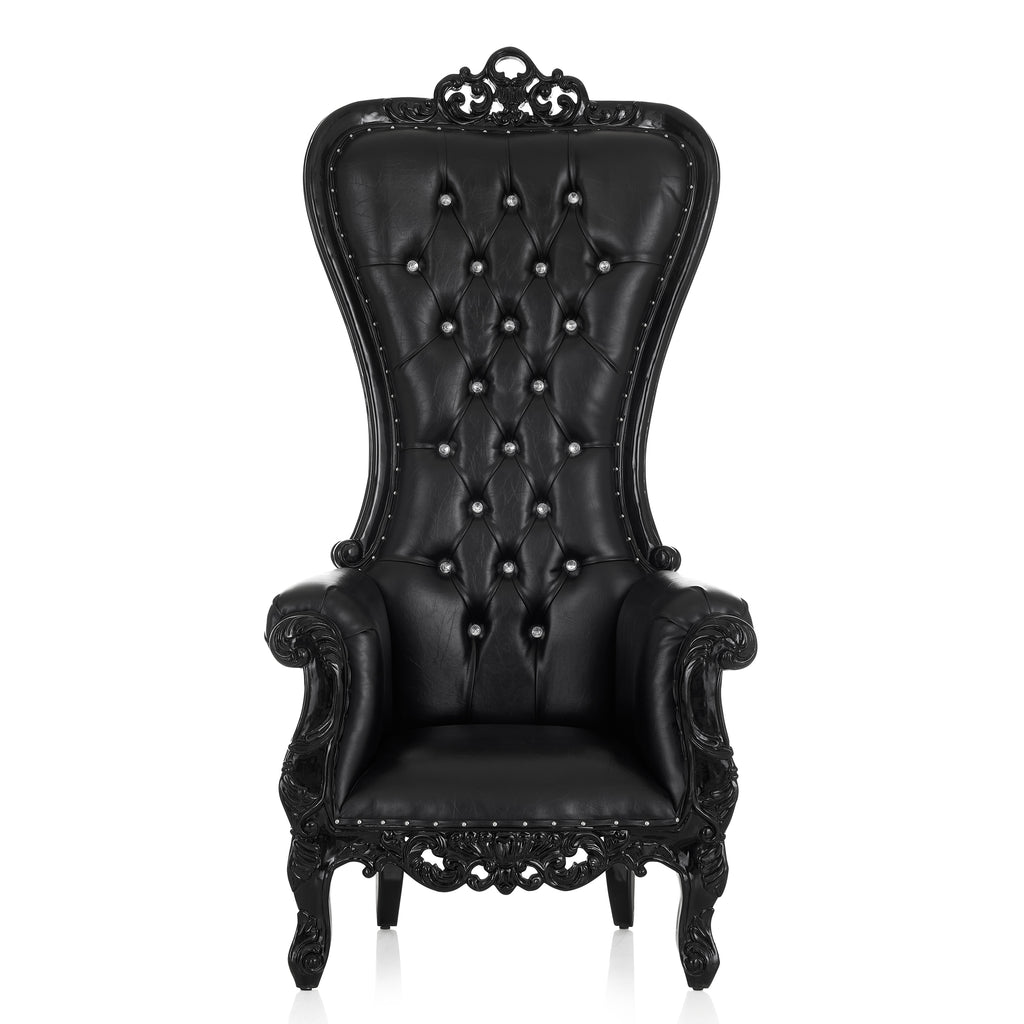 "Diana" Queen Throne Chair - Black / Black