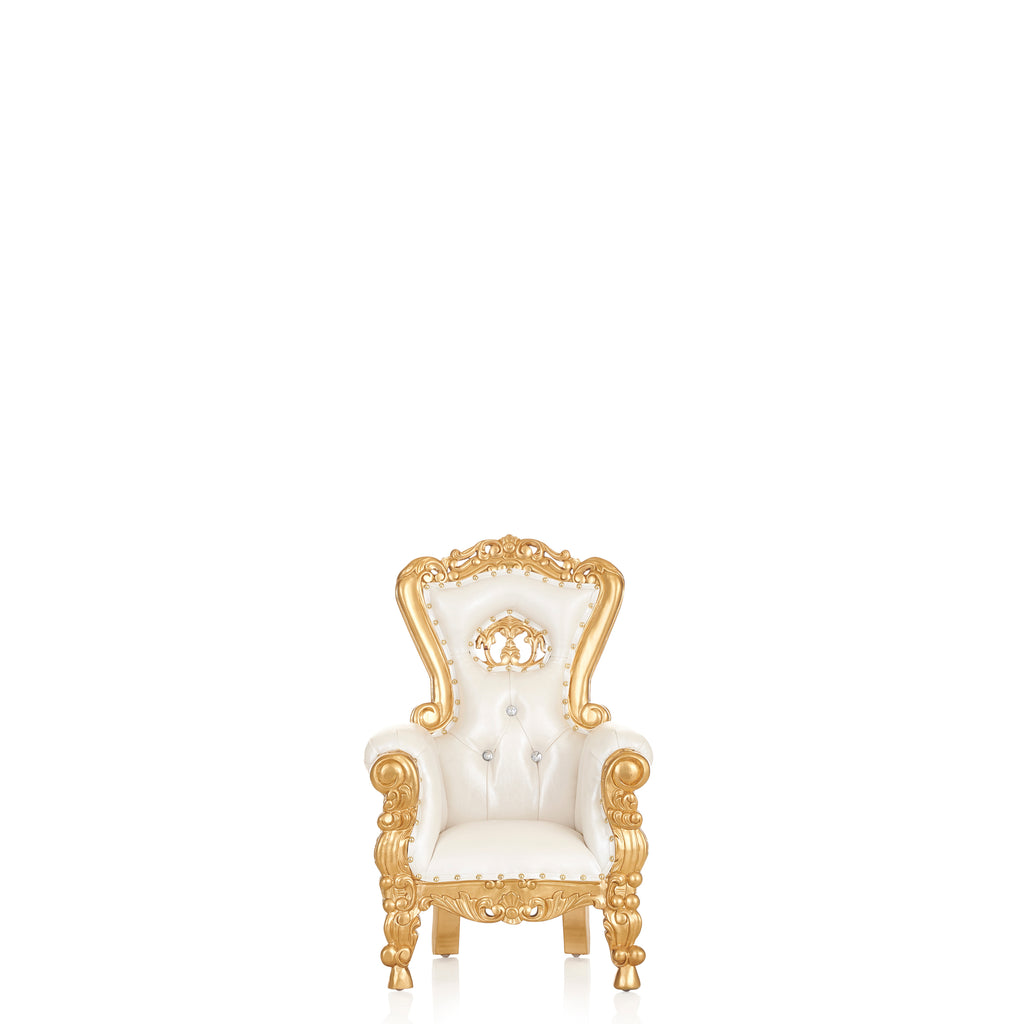 "Mini Crown Tiffany 32" Kids Throne - White / Gold