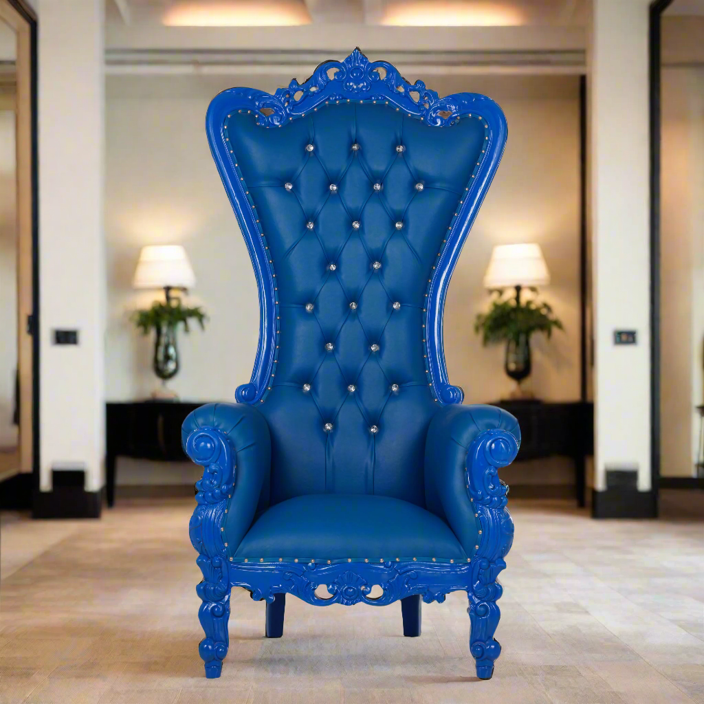 "Queen Tiffany 2.0" Throne Chair - Blue / Blue