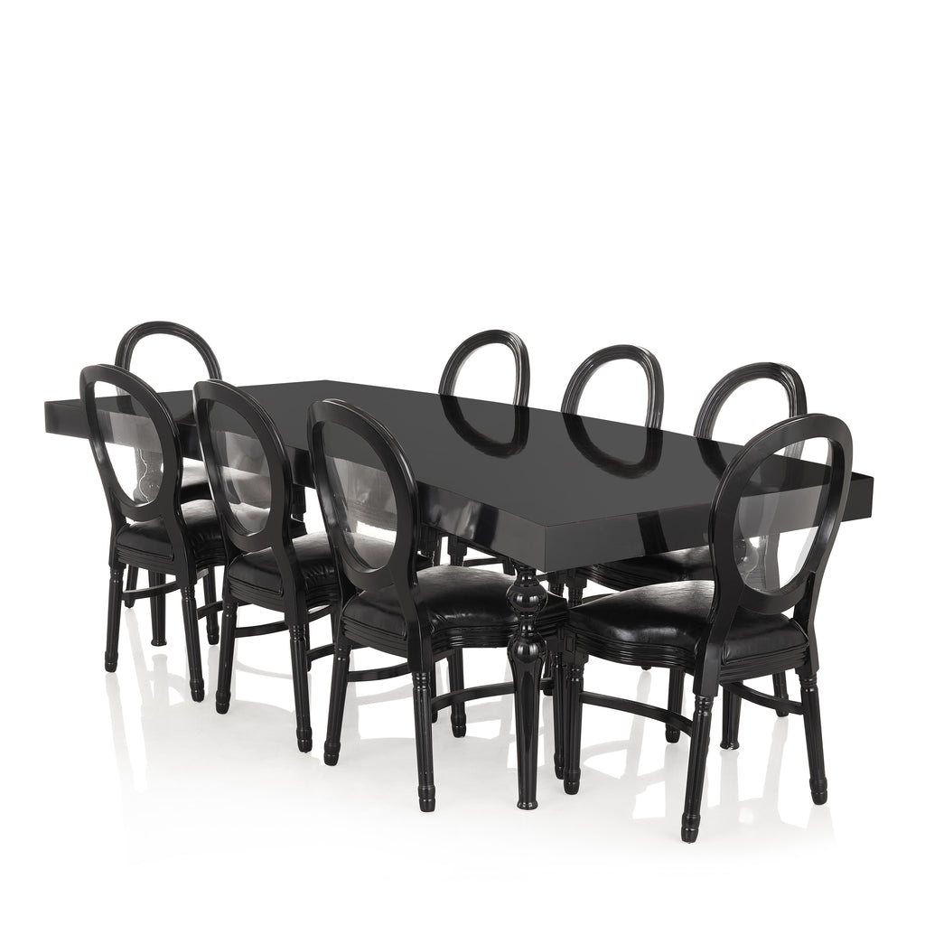 "Luxe" Wedding Table With 14pcs. Chair Set - Black