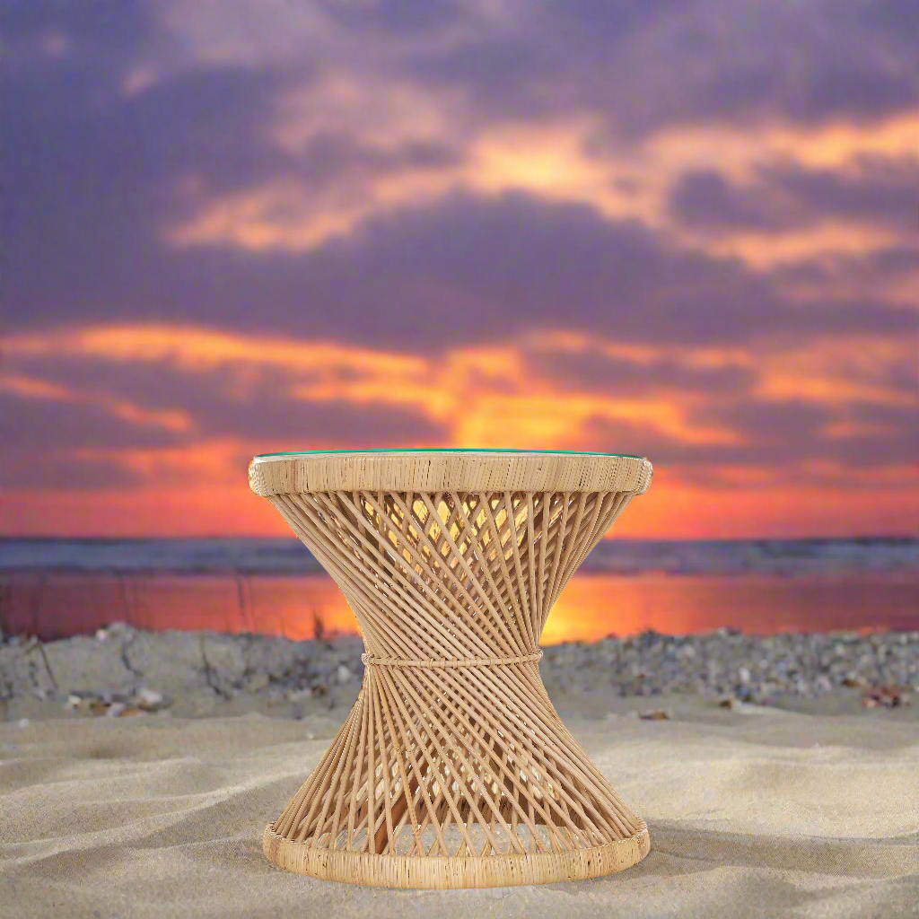 "Basil" Rattan End Table - Natural