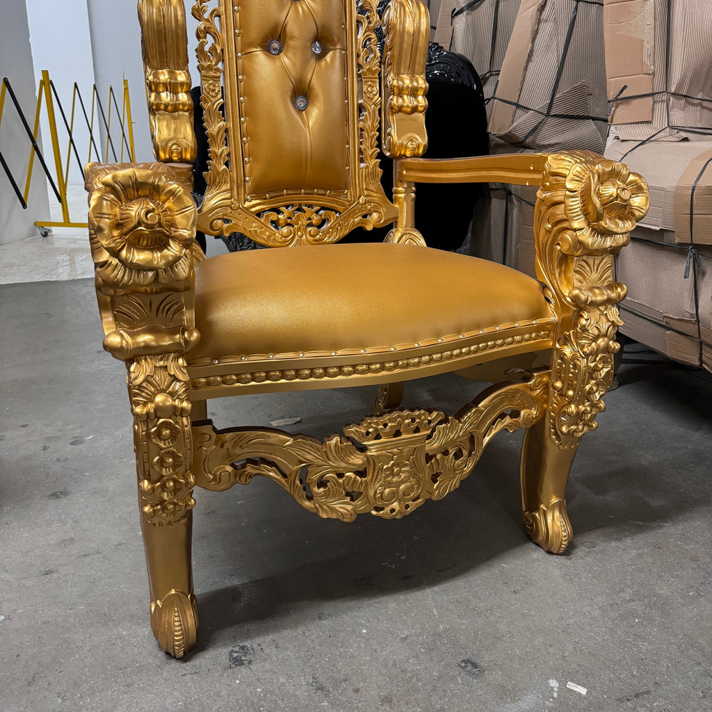 "King David" Flower Throne Chair - Gold / Gold