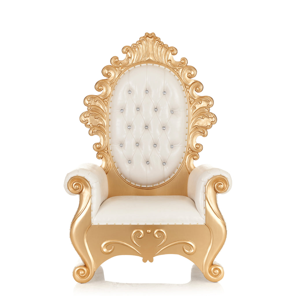 "The Original Santa" Throne Chair - White / Gold