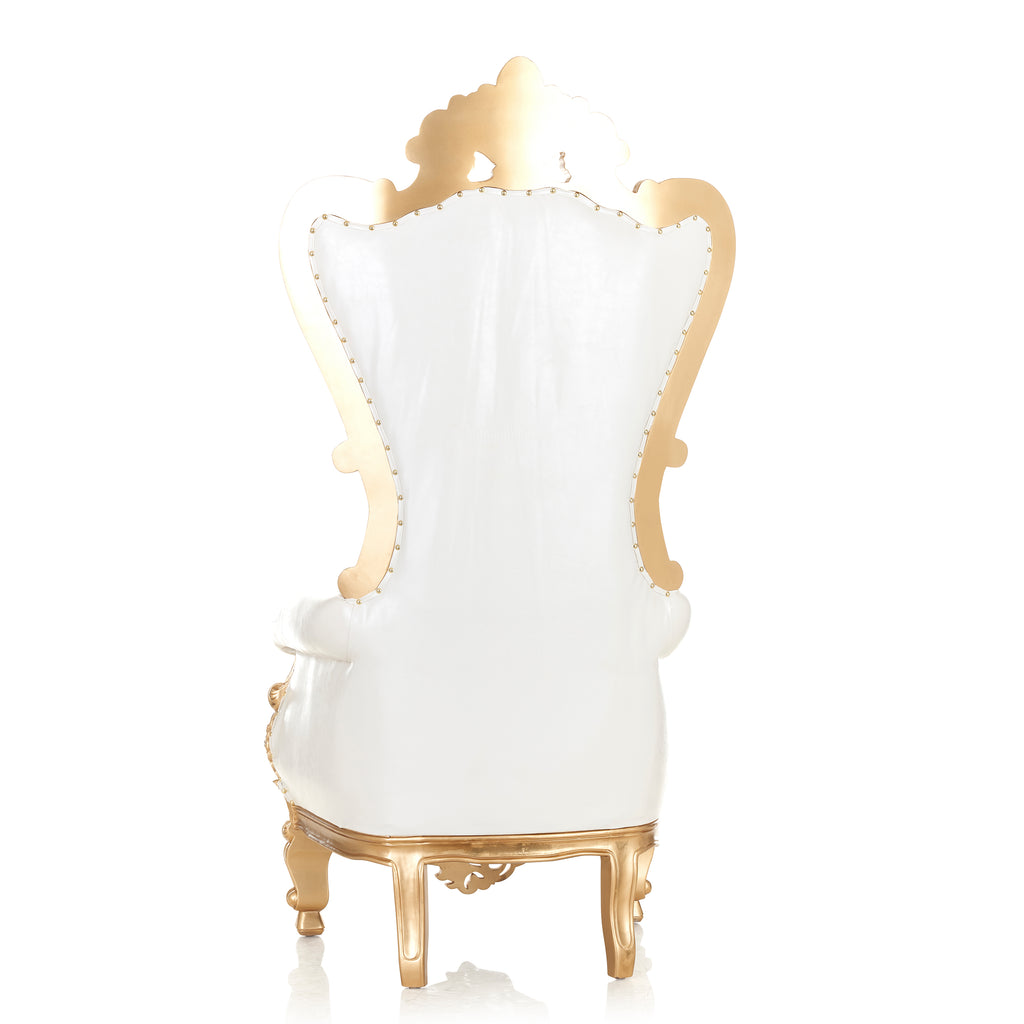 "Queen Elizabeth" Throne Chair - White / Gold