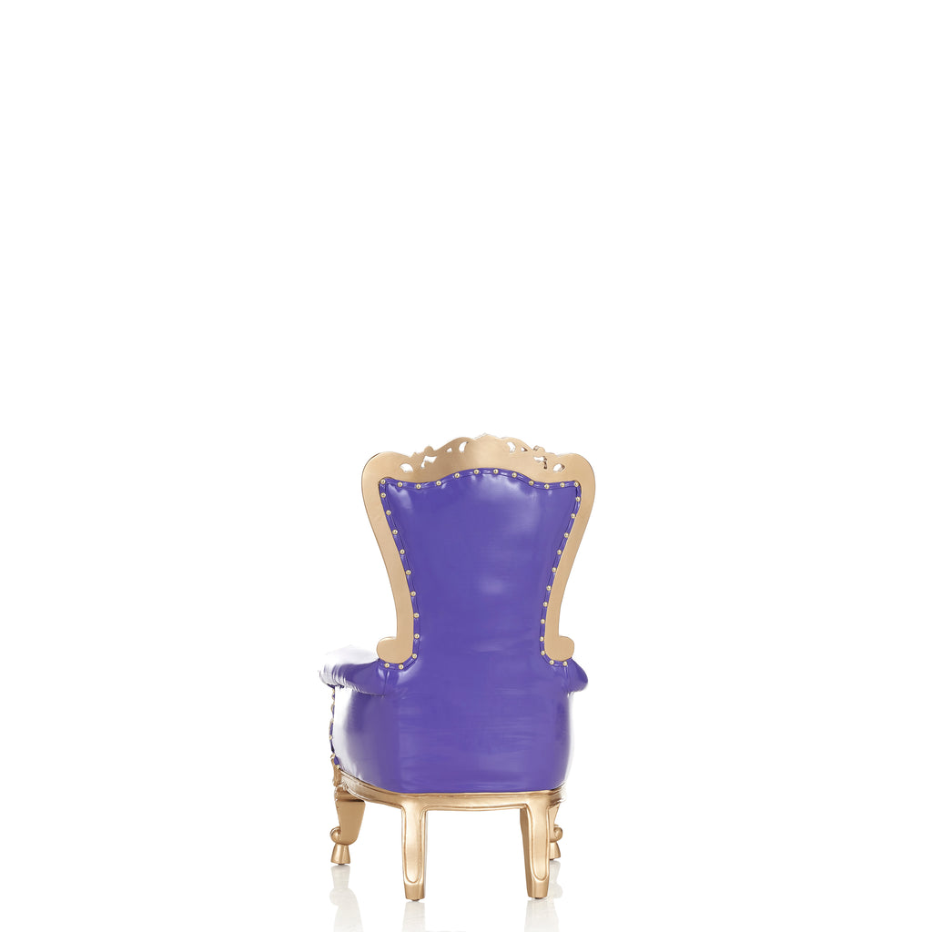 "Mini Tiffany 36" Kids Throne Chair - Glossy Purple / Gold