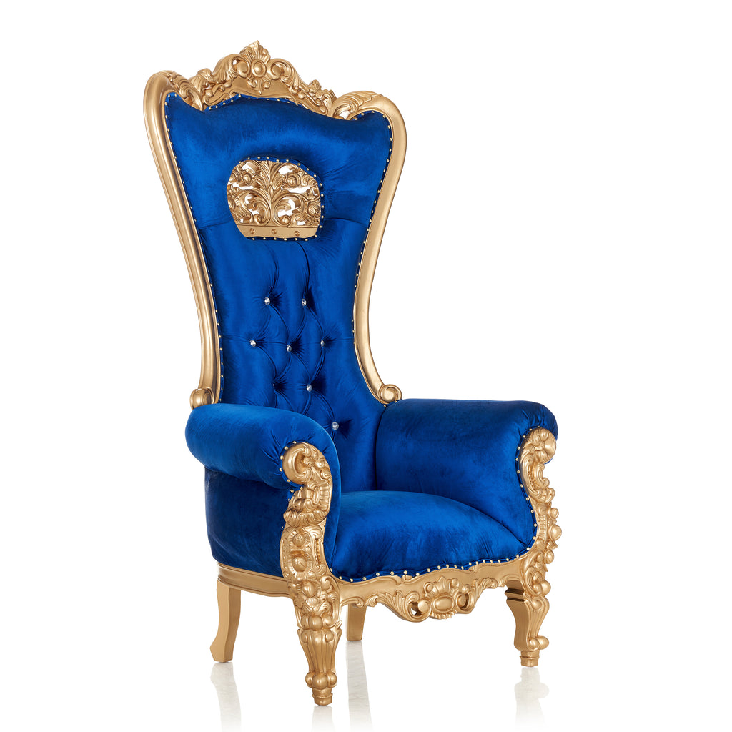 "Flower Crown Tiffany" Throne Chair - Blue / Gold
