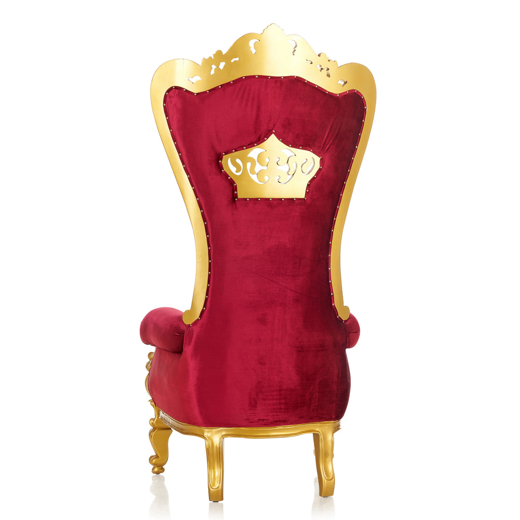 "Crown Tiffany" Throne Chair -  Red Velvet / Gold