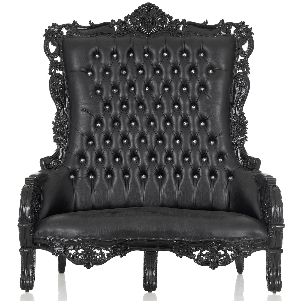 "Queen Latifah'' Love Seat Throne - Black / Black