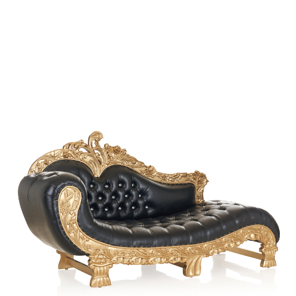"Zeus 80" Royal Chaise Lounge - Black / Gold