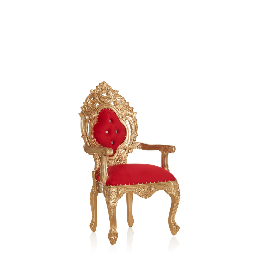 "Ophelia" Dining Chair - Red Velvet / Gold