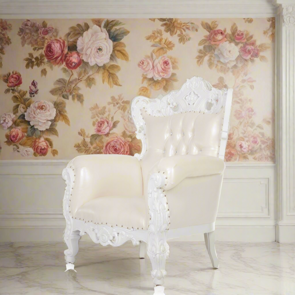 "Lidia" 52" Royal Sofa - White / White