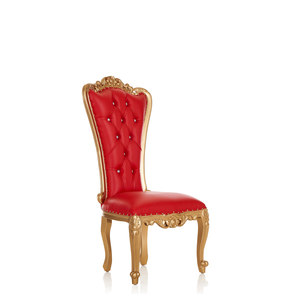 "Valentina" Accent Armless Chair - Red / Gold