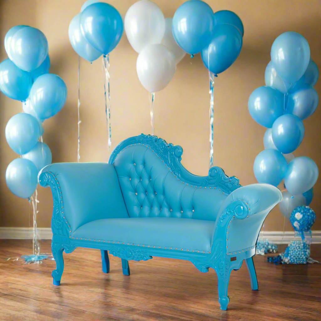 "Cleopatra" Royal Chaise Lounge - Blue / Baby Blue