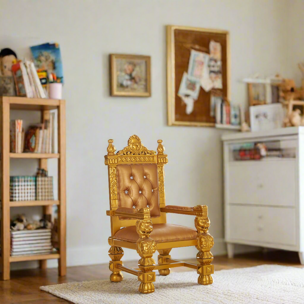 "Mini Kong" Throne Chair - Gold / Gold