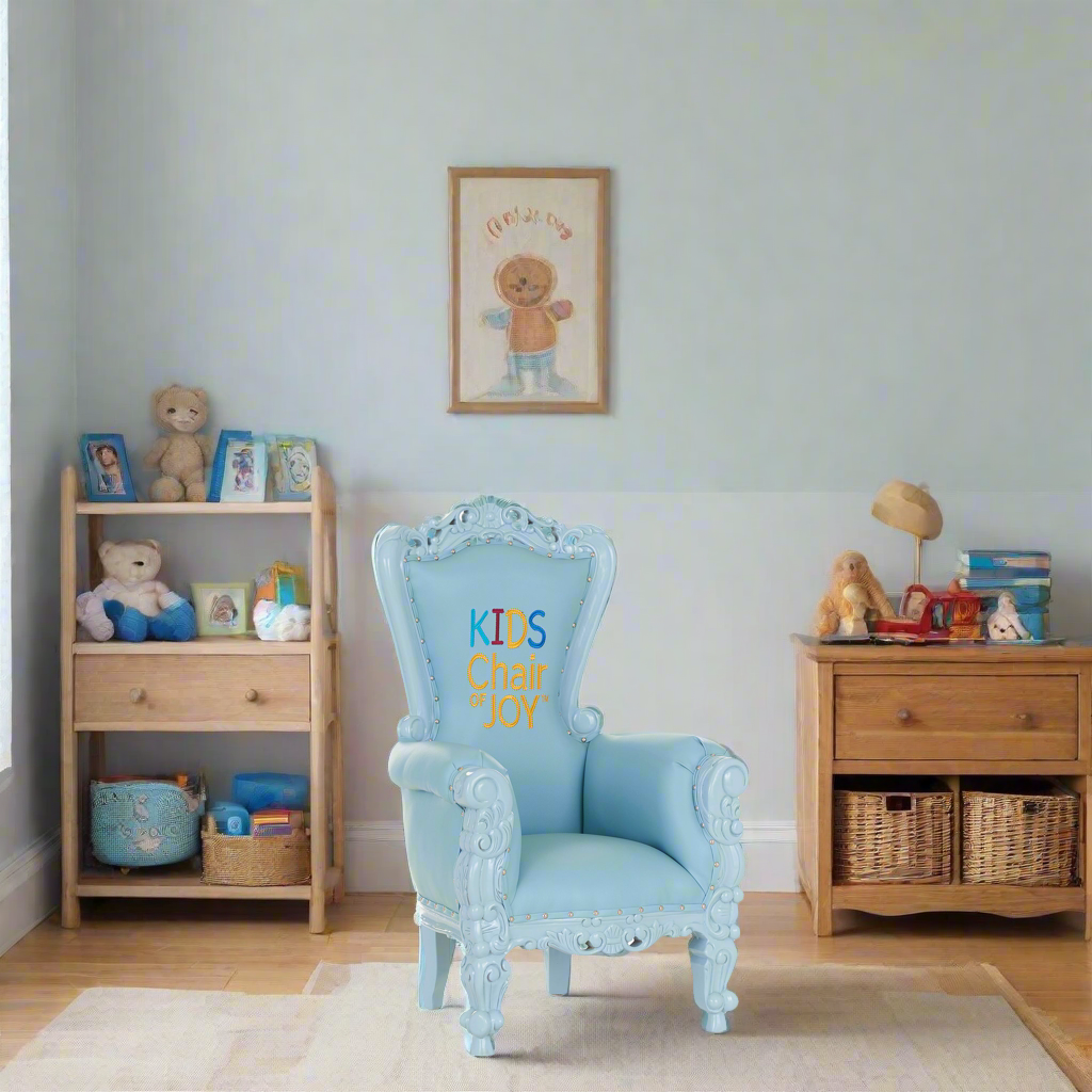 "Mini Tiffany Kids Chair Of Joy" Edition Throne Chair - Blue / Blue