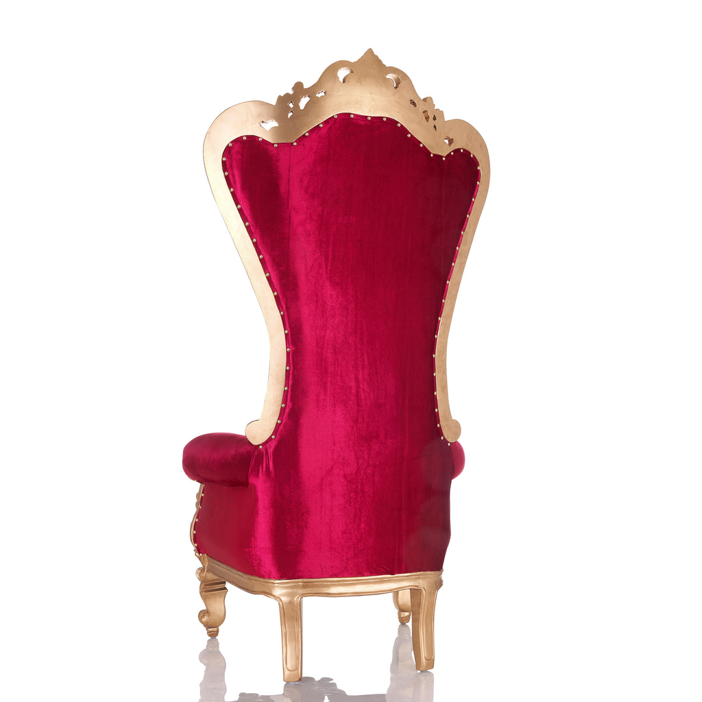 "Queen Tiffany 2.0" Throne Chair - Red Velvet / Gold