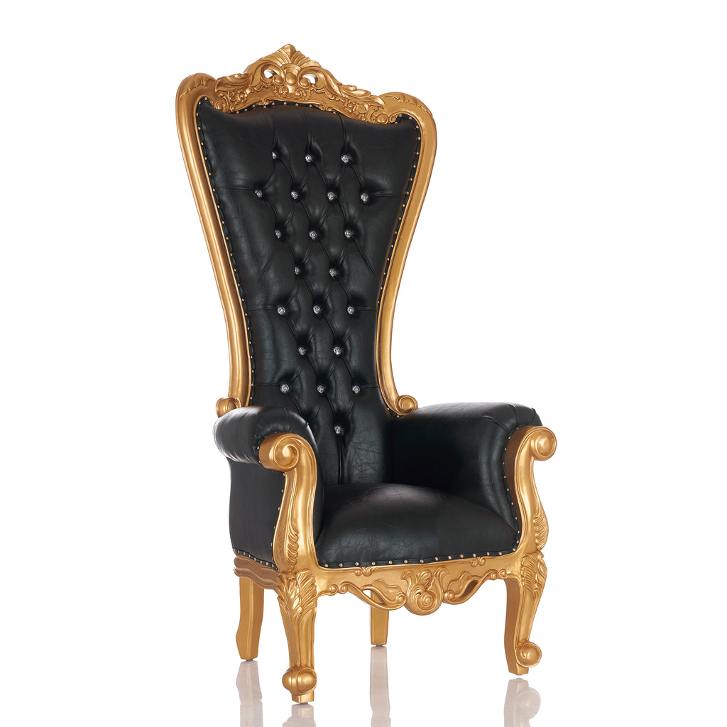 "Queen Tiffany 3.0" Throne Chair - Black / Gold