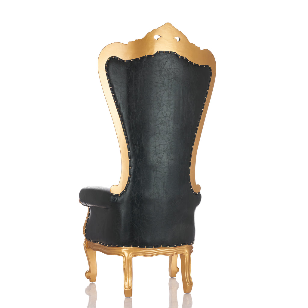 "Queen Tiffany 3.0" Throne Chair - Black Croc / Gold