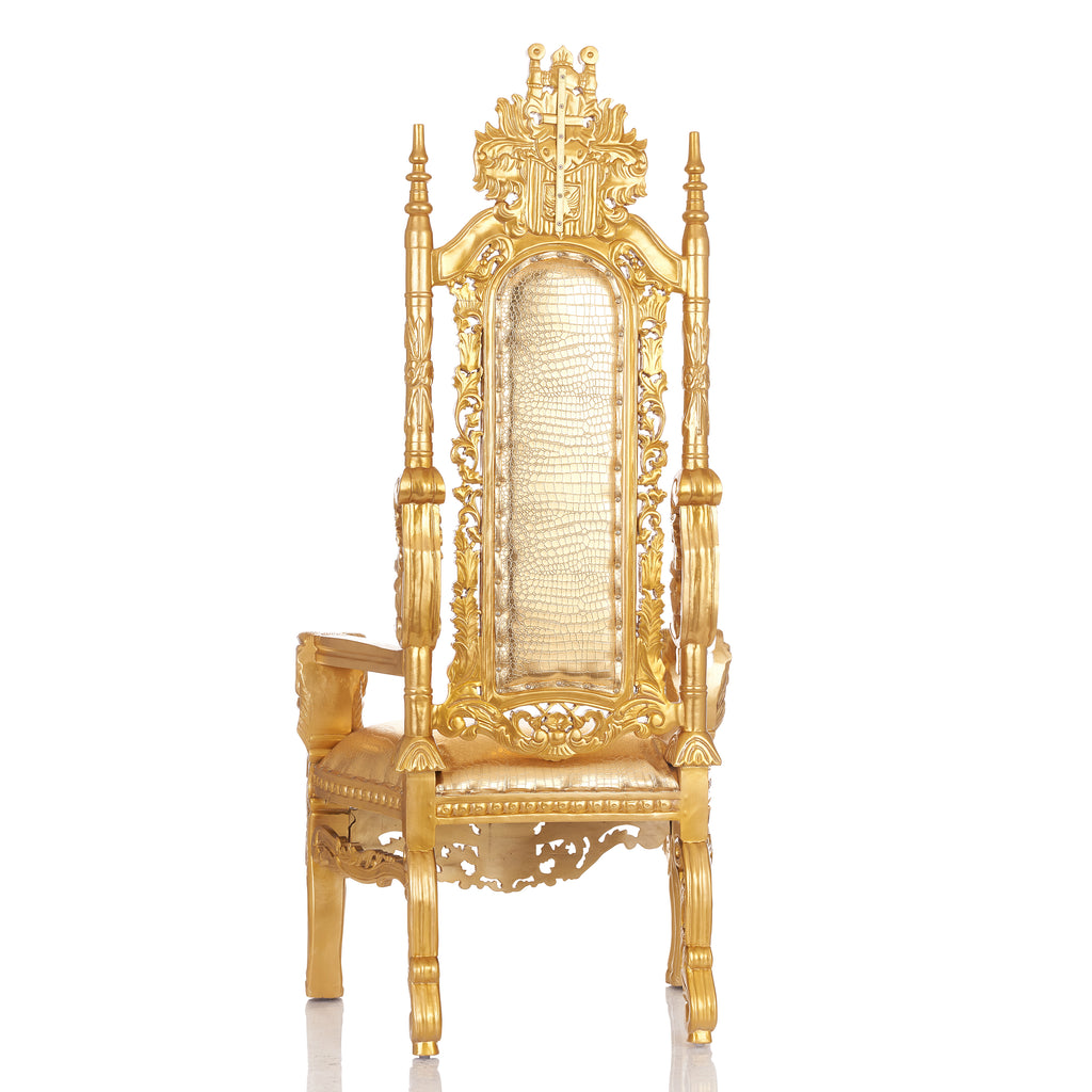 "King David" Lion Throne Chair - Metallic Gold / Gold