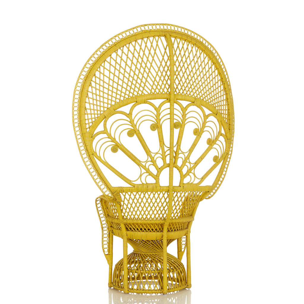 "Peacock 70" Rattan Wicker Chair Style #1 - Yellow