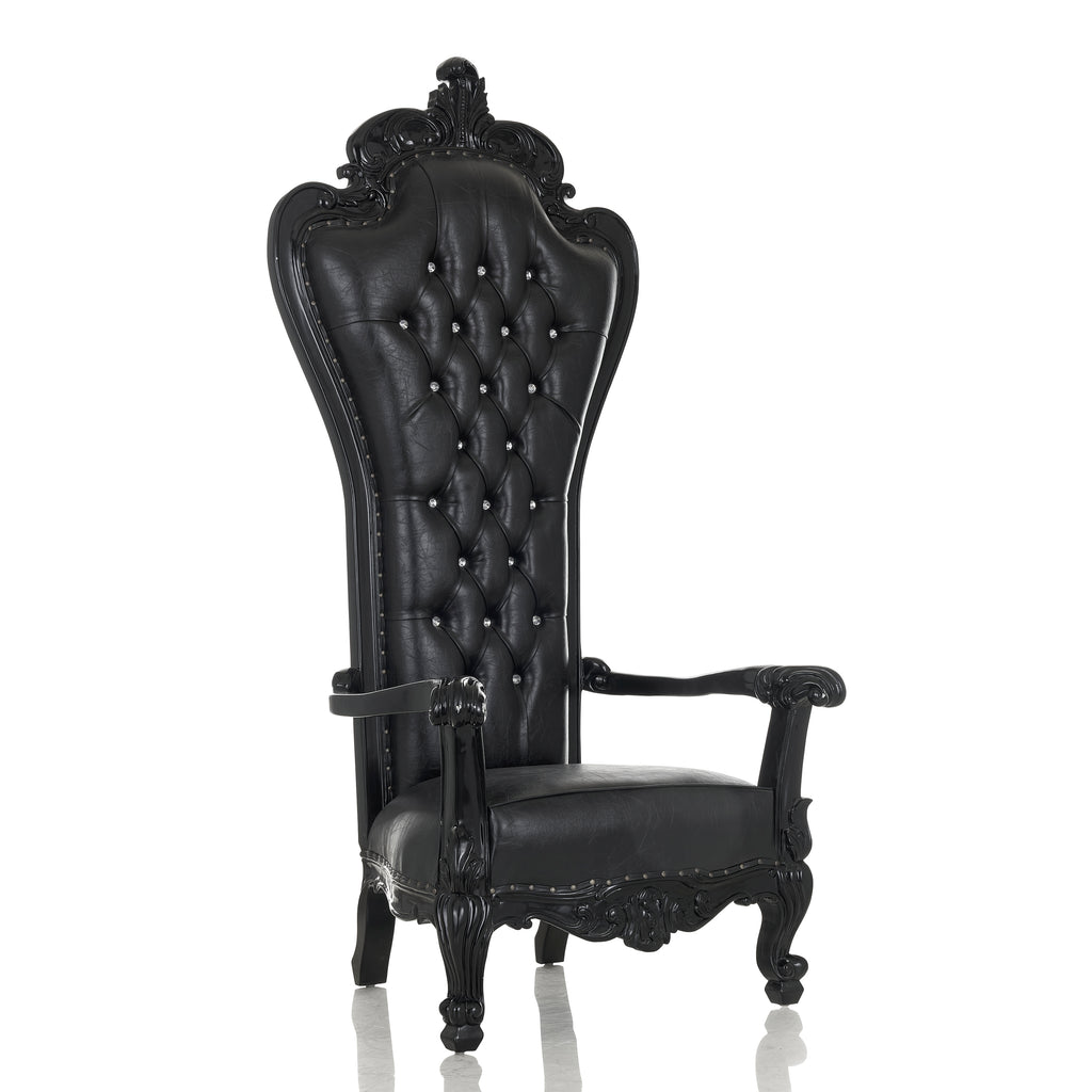 "Winston" Royal Throne Chair - Black / Black