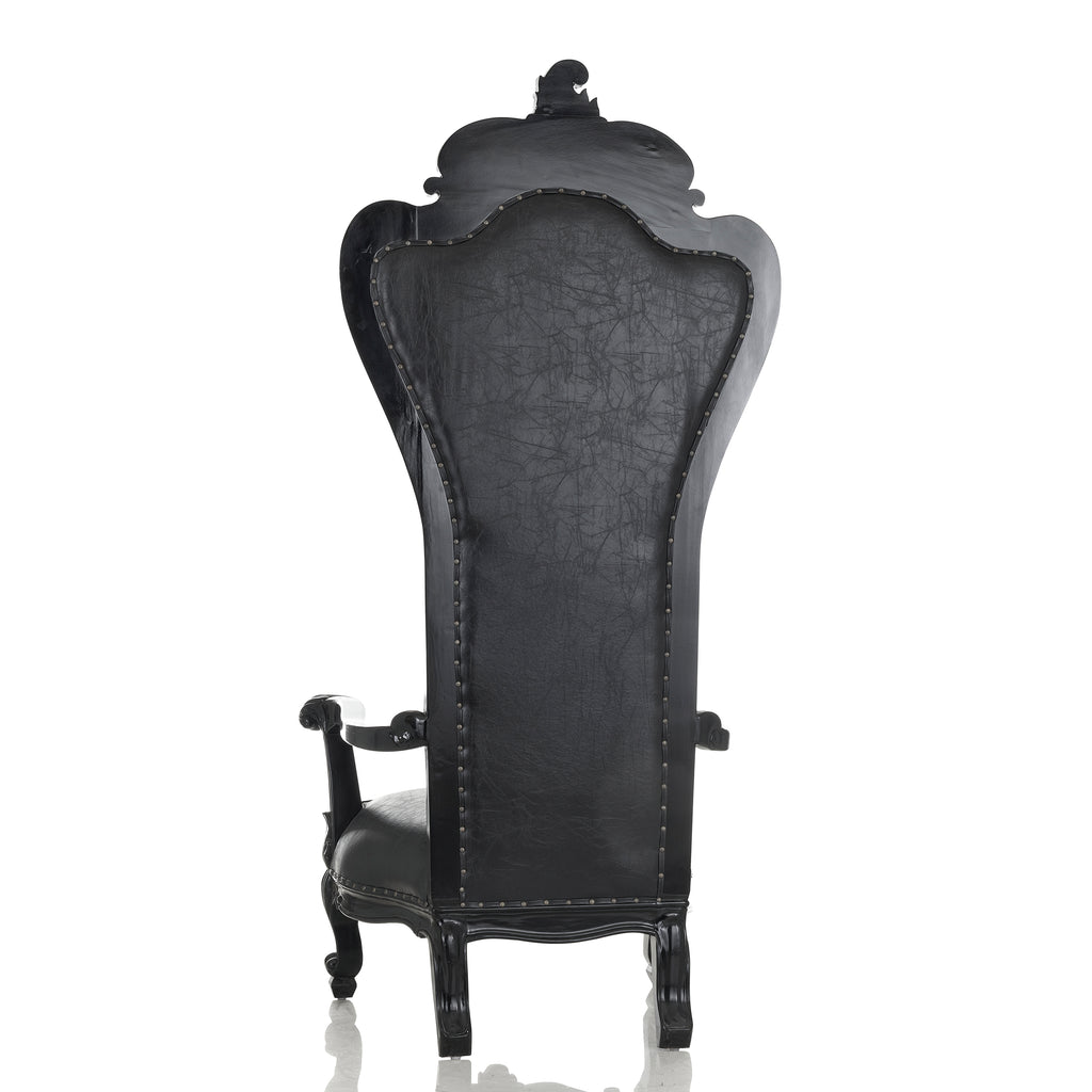 "Winston" Royal Throne Chair - Black / Black