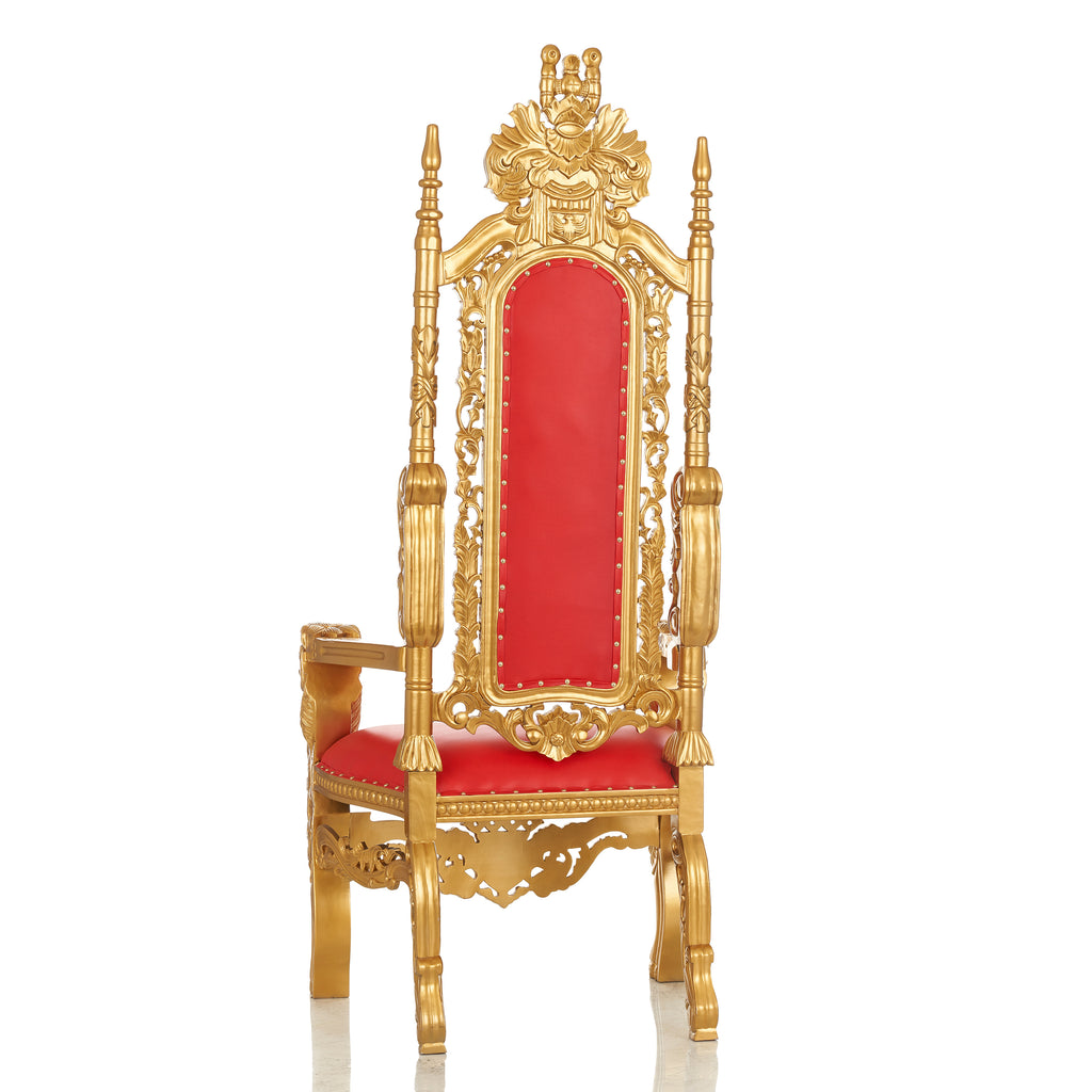 "King David" Lion Throne Chair - Red  / Gold