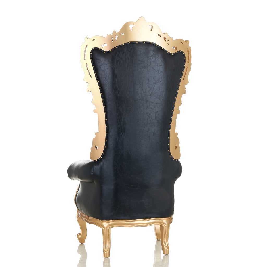 "Queen Isabelle" Throne Chair - Black / Gold