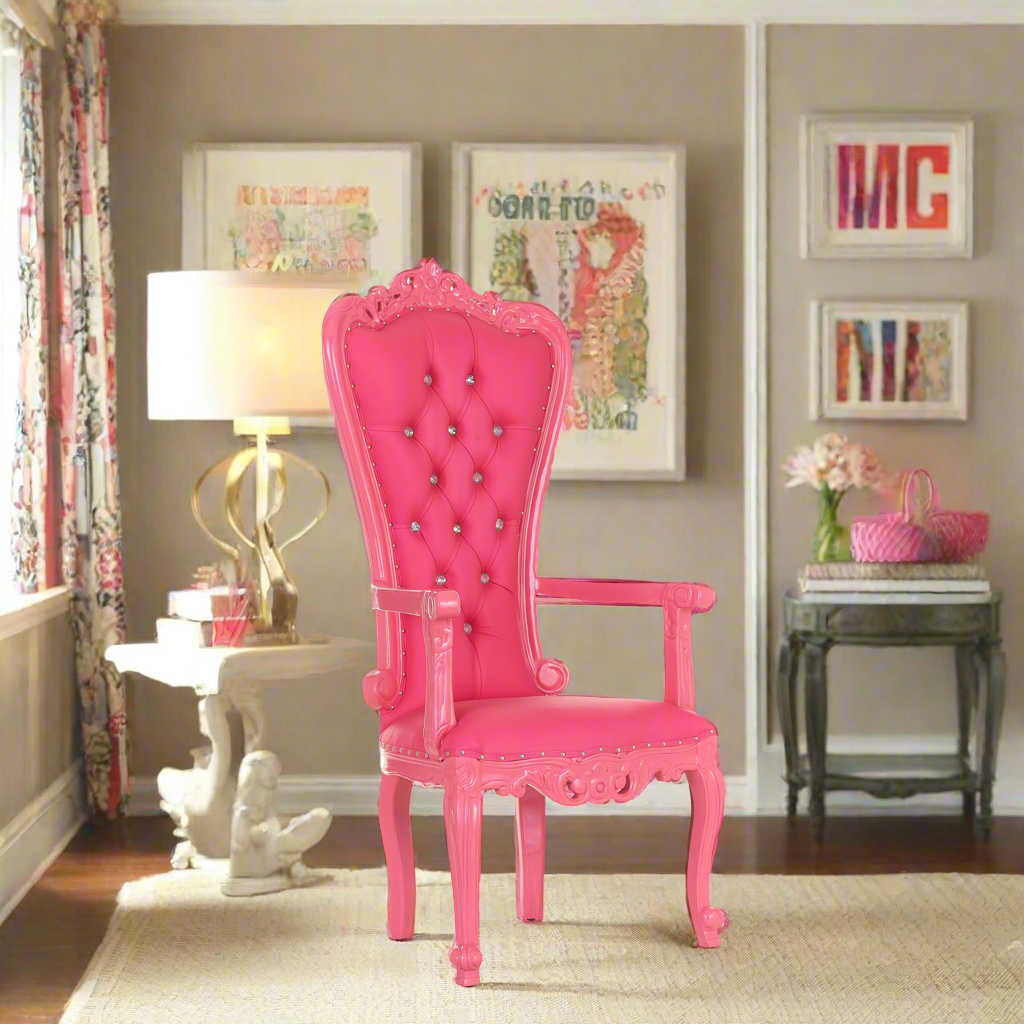 "Valentina" Accent Arm Chair - Hot Pink / Hot Pink