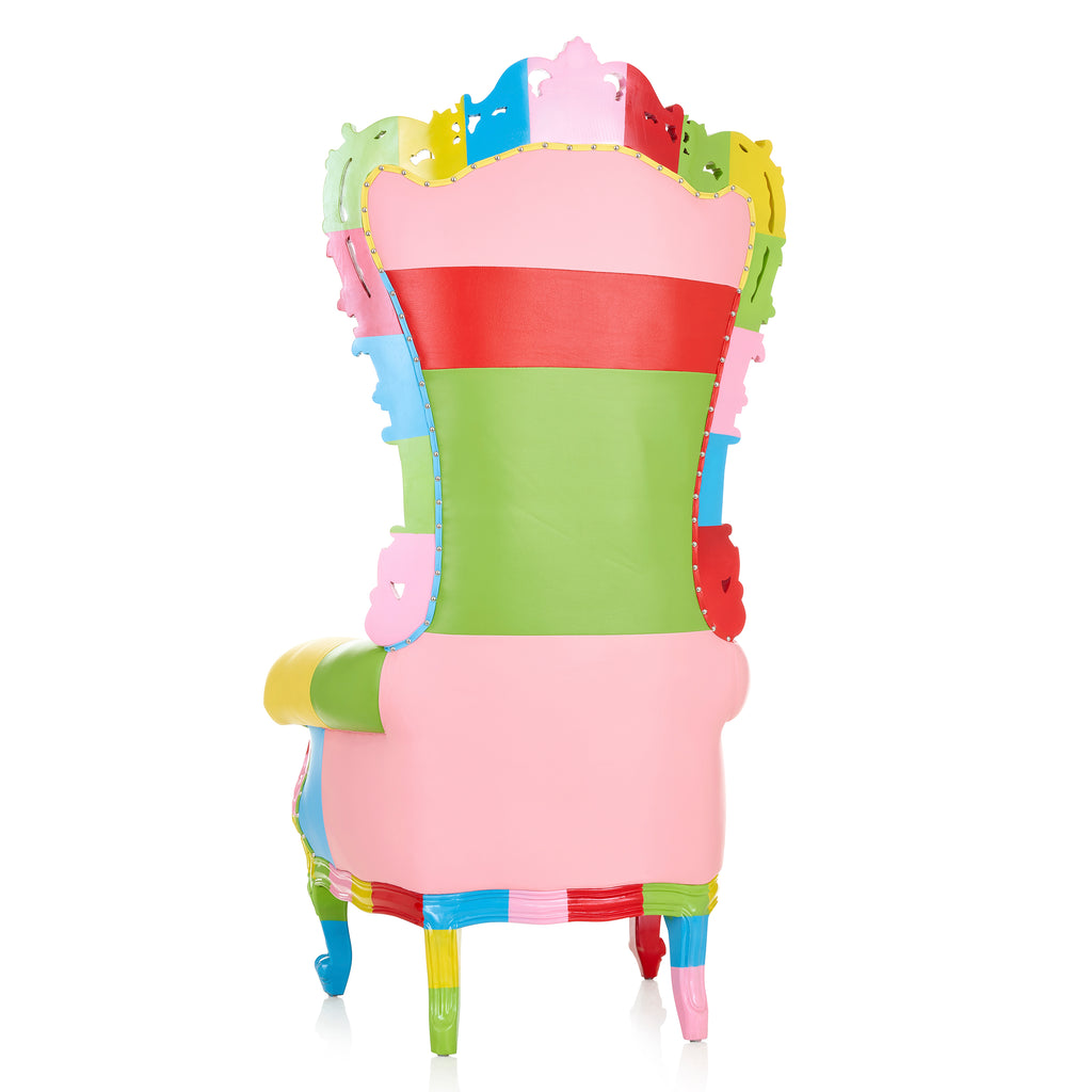 "Queen Isabelle" Throne Chair - Rainbow / Rainbow