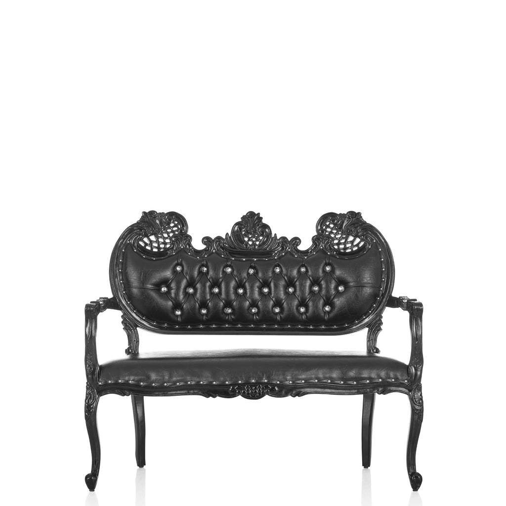 "Adela" Royal Sofa Bench- Black / Black