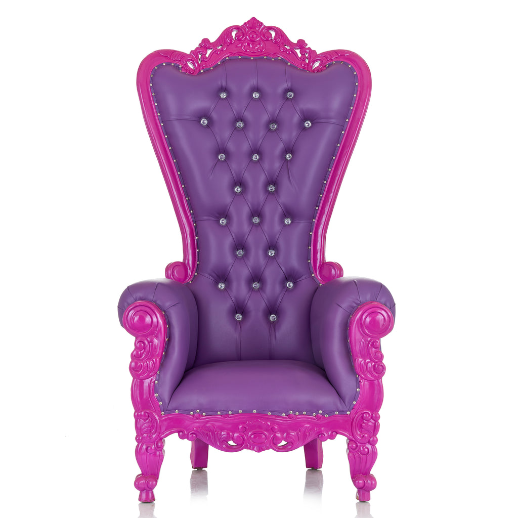 "Queen Tiffany" Throne Chair - Purple / Purple