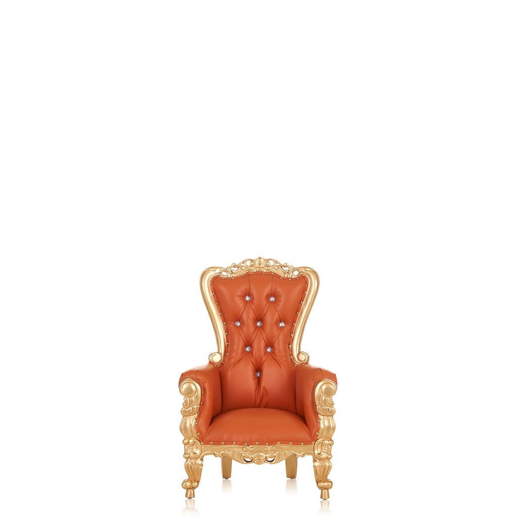 "Mini Tiffany 36" Kids Throne Chair - Orange / Gold