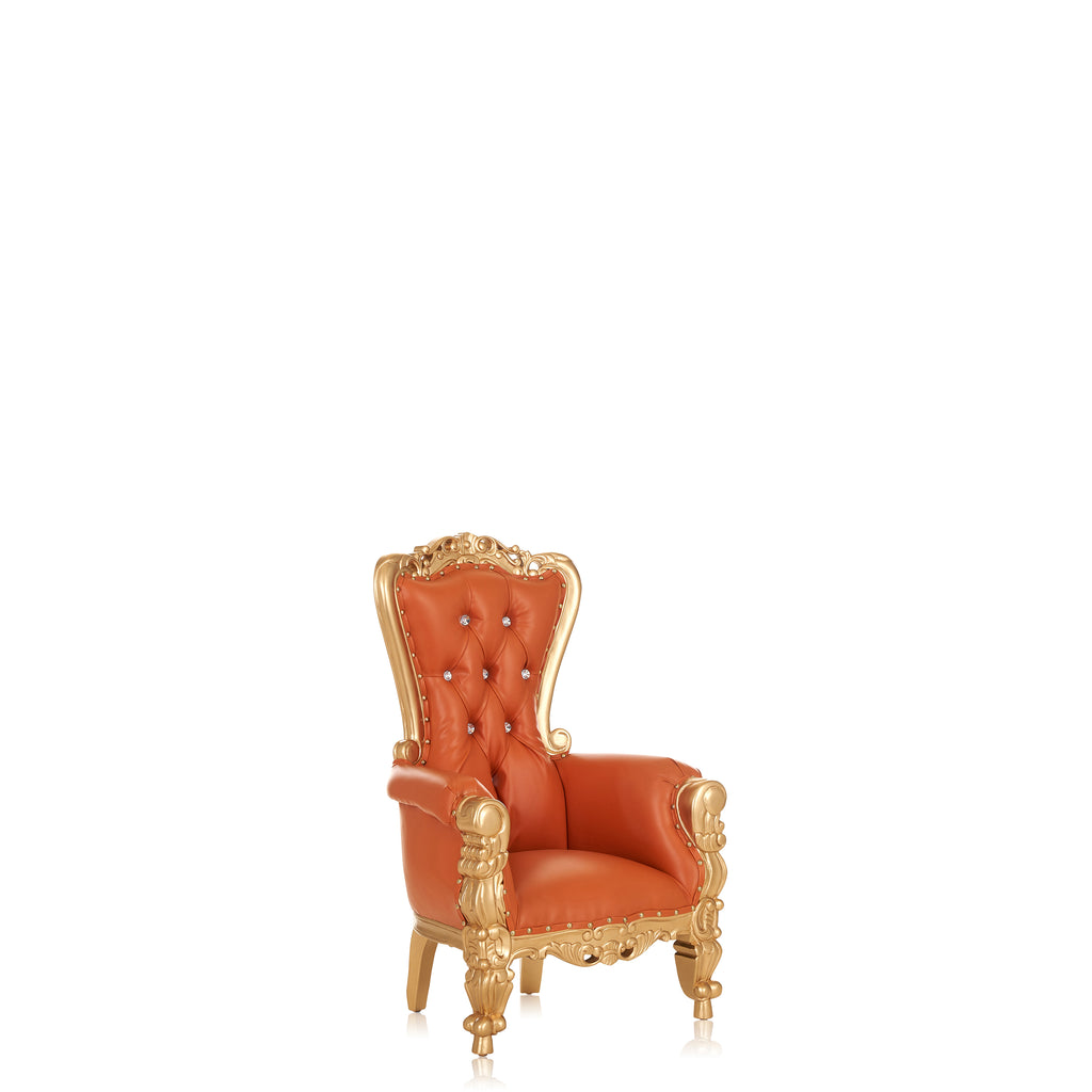 "Mini Tiffany" Kids Throne Chair - Orange / Gold