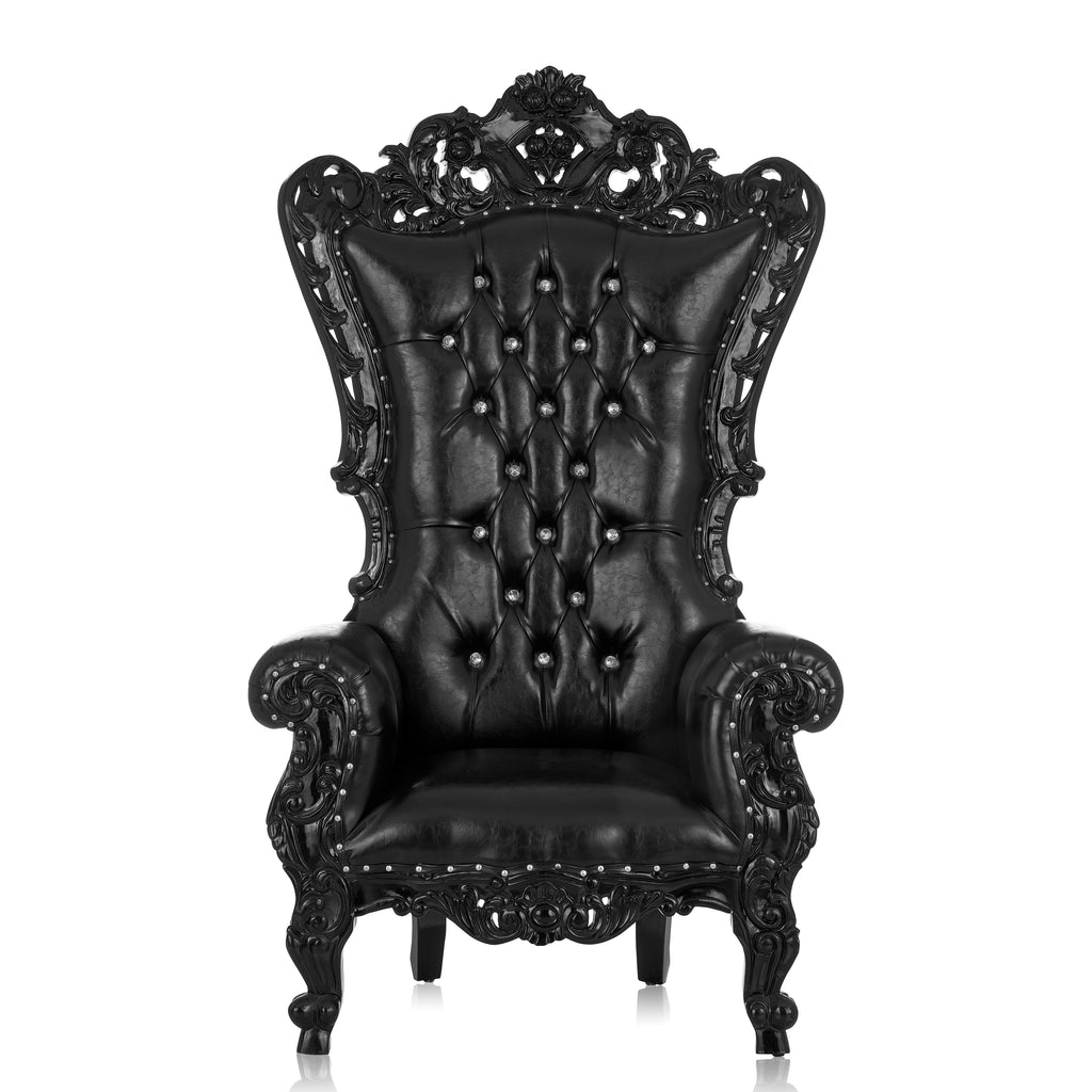 "Queen Venus" Throne Chair - Black / Black