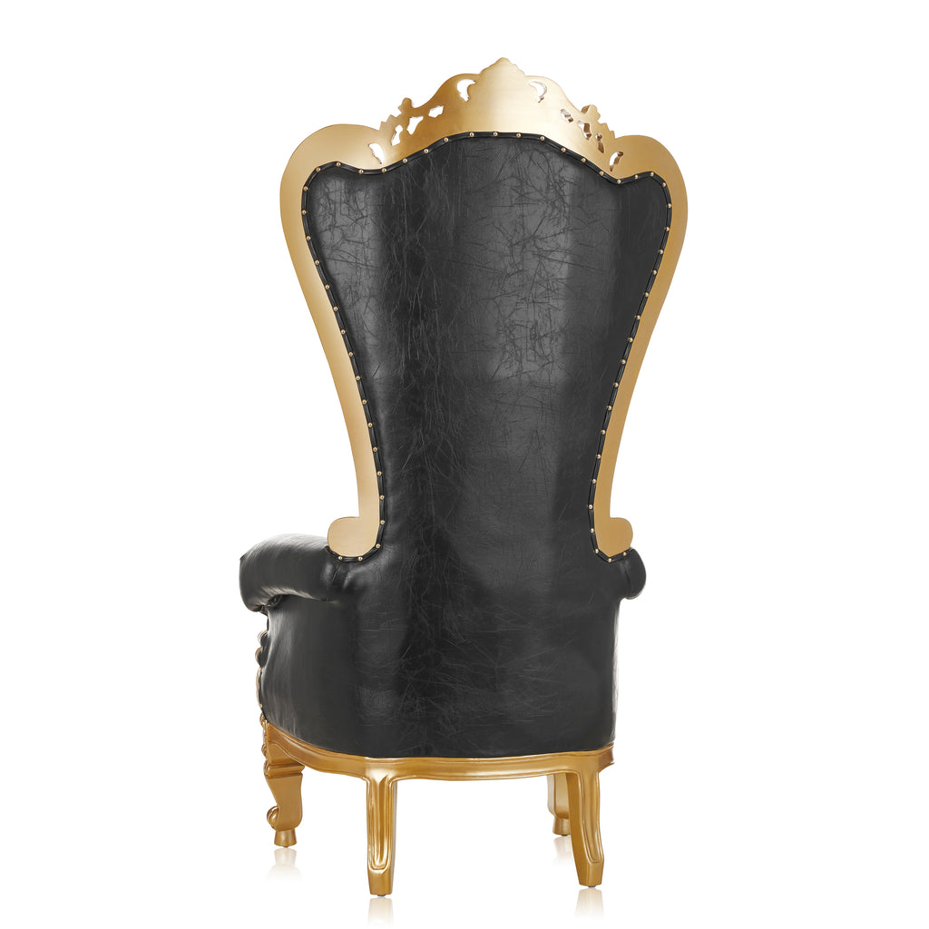 "Queen Tiffany" Throne Chair - Black / Gold