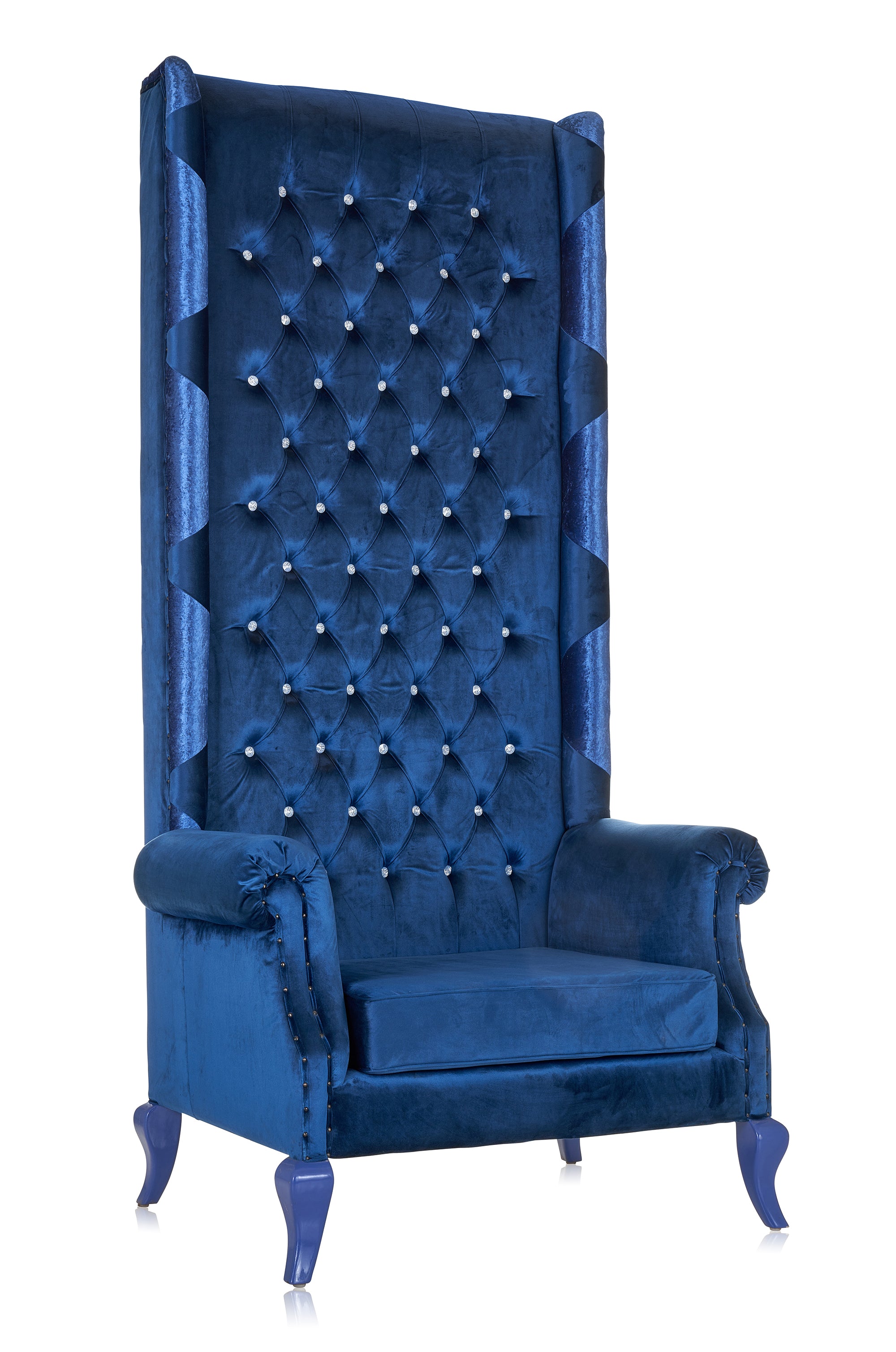 Blue high back wing chair online