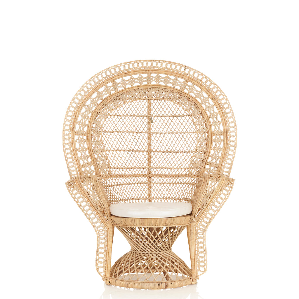 "Peacock 58" Rattan Wicker Chair Style #4 - Natural