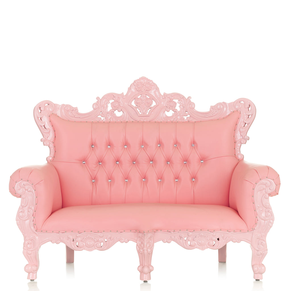 "Farrah" Royal Love Seat Sofa - Pink / Pink