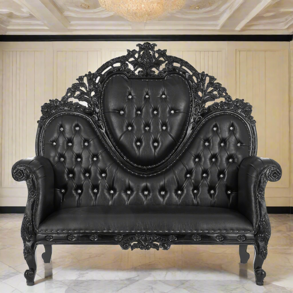 "Capri 70" Royal Love Seat  - Black / Black
