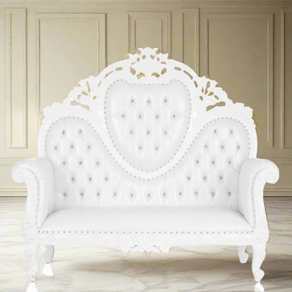 "Capri 70" Royal Love Seat  - White / White