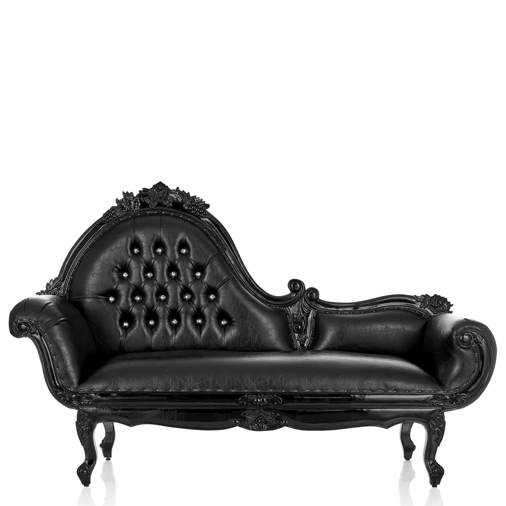 "Charlotte" Royal Chaise Lounge - Black / Black