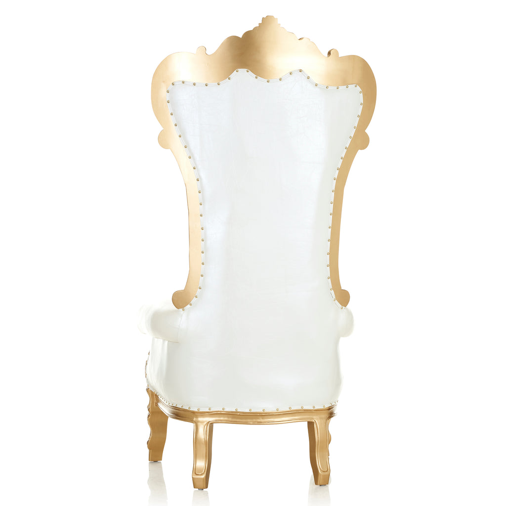 "Queen Bella" Royal Throne Chair - White / Gold