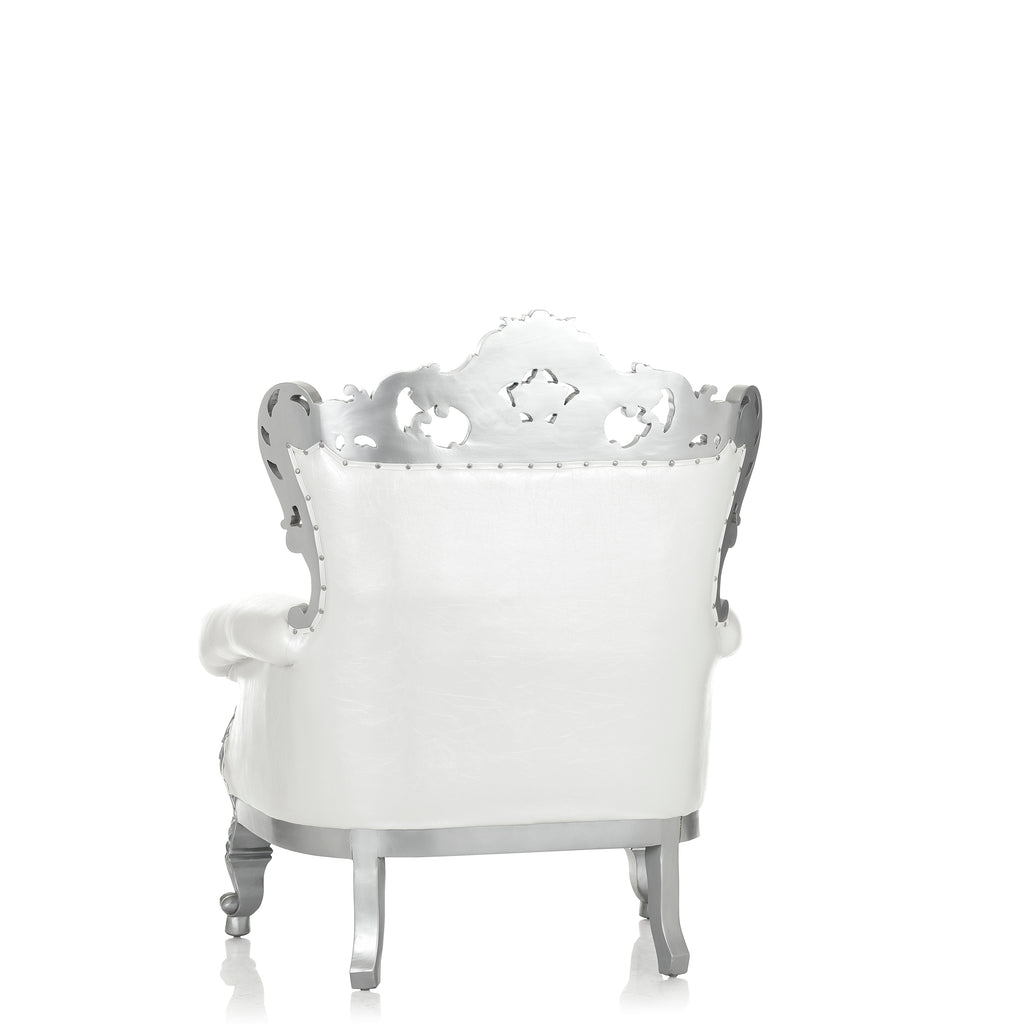 "Lidia" 52" Royal Sofa - White / Silver