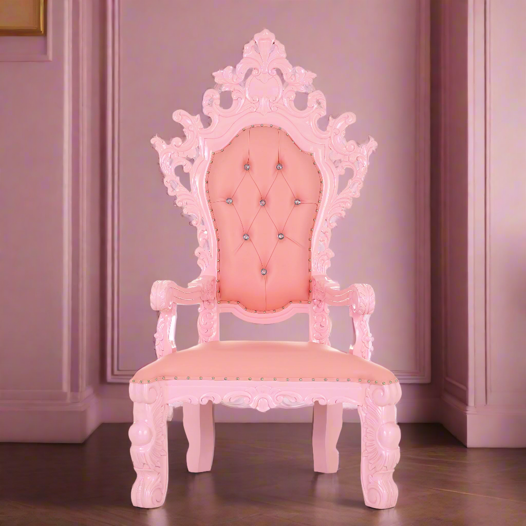 "King Darius" Royal Throne Chair - Pink / Pink