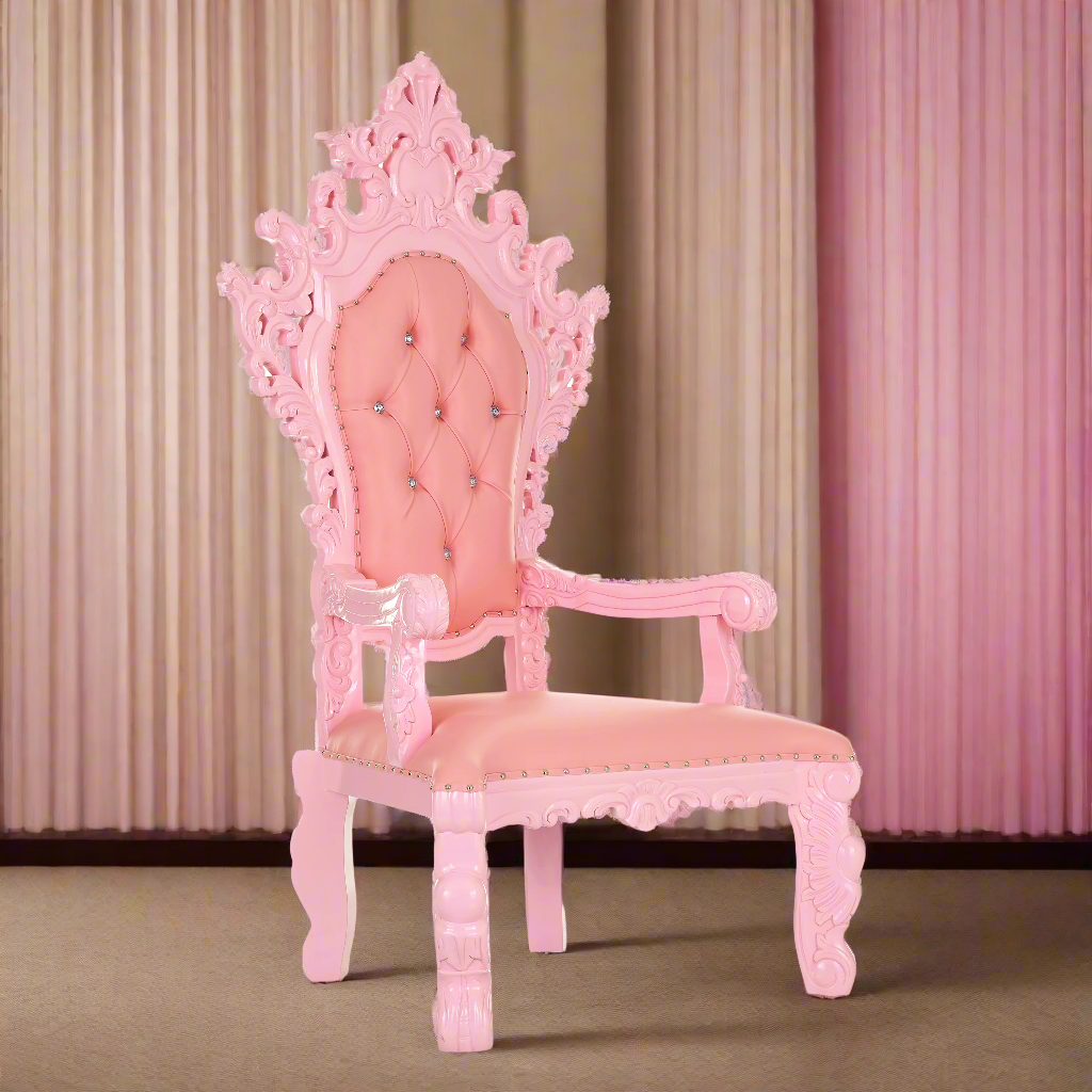 "King Darius" Royal Throne Chair - Pink / Pink