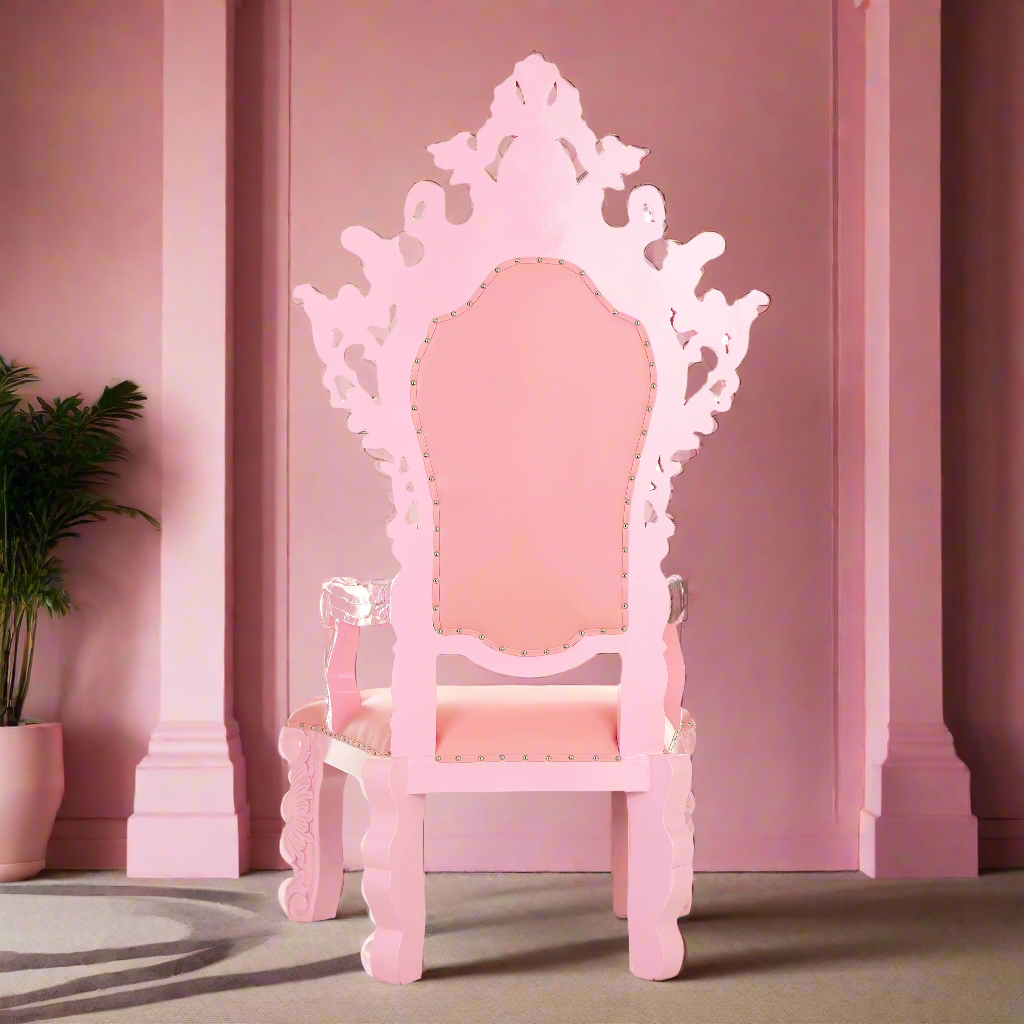 "King Darius" Royal Throne Chair - Pink / Pink