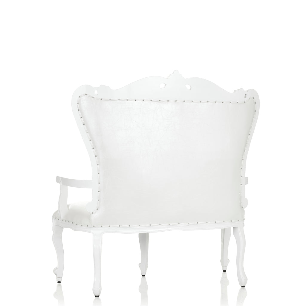 "Valentina" Accent Love Seat Sofa - White / White