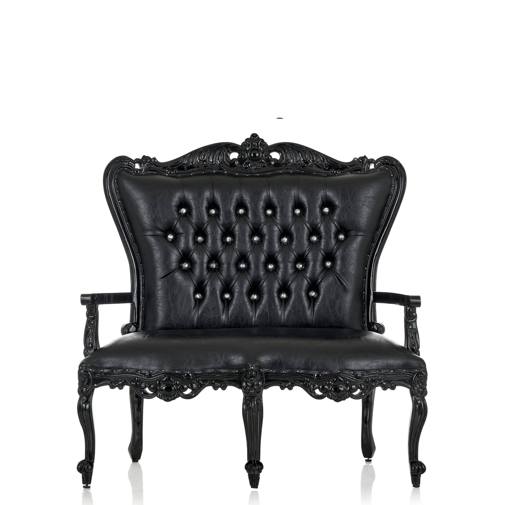 "Valentina" Accent Love Seat Sofa Black/Black