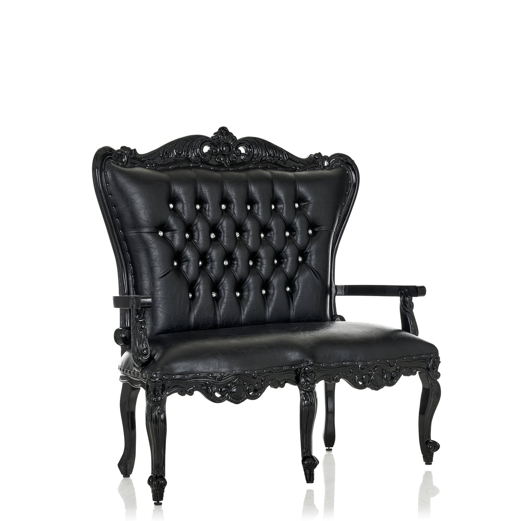"Valentina" Accent Love Seat Sofa Black/Black